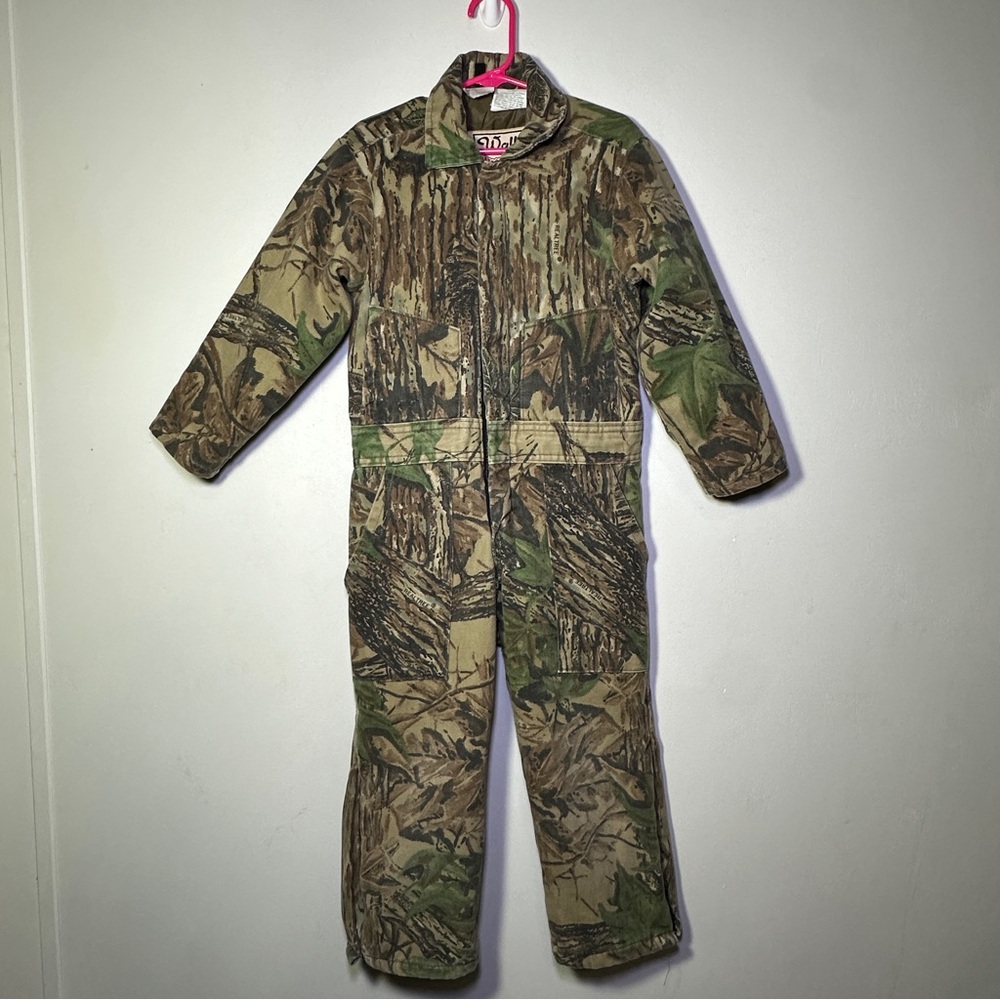 Vtg Walls Blizzard Pruf Realtree Camo Insulated Coveralls Jumpsuit Sz 6 Youth